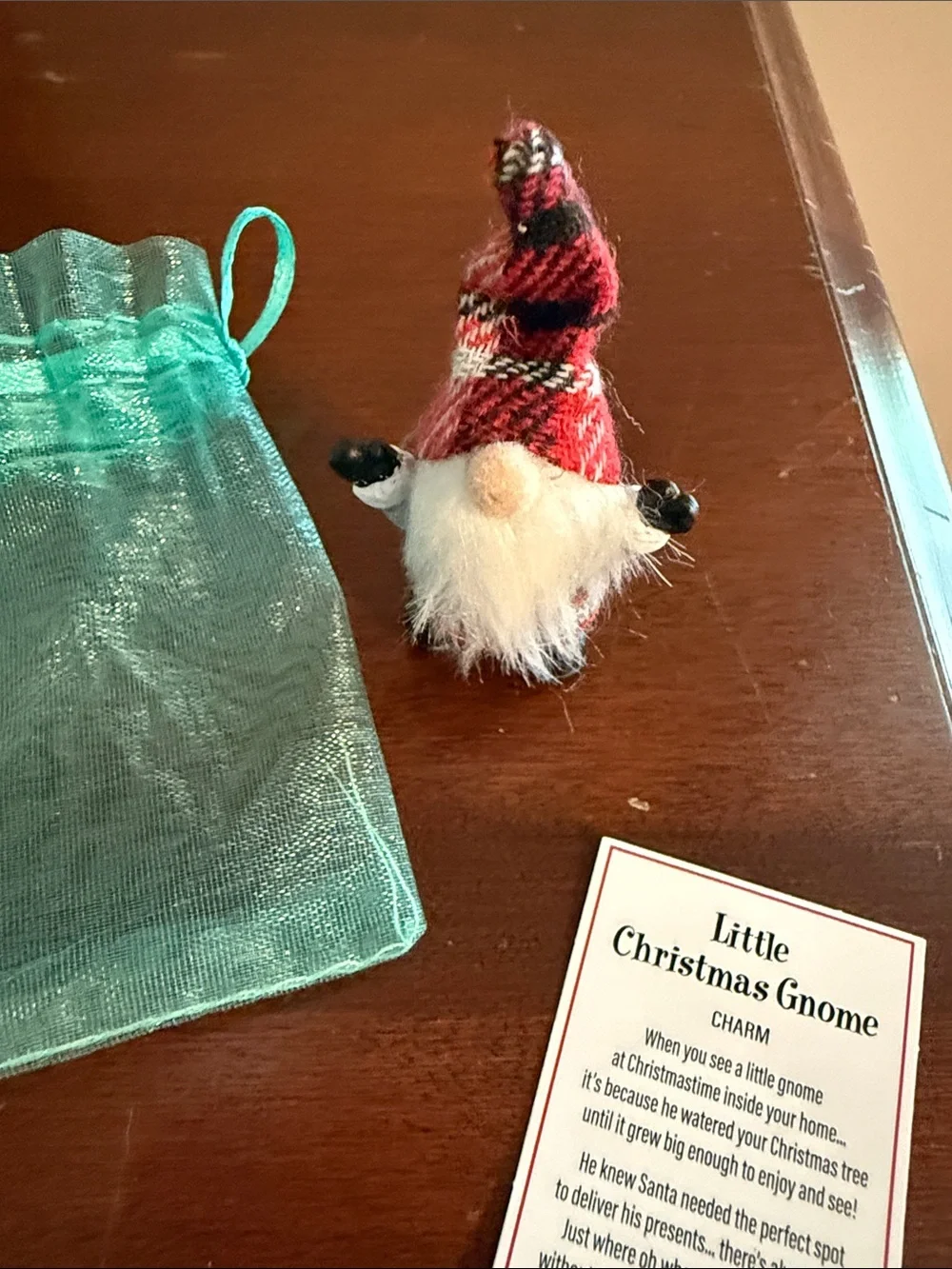 Little Christmas Gnome Holiday Figurine - Red Hat